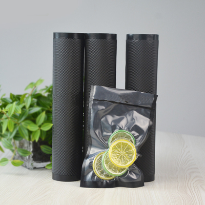 Black Printed Vacuum Food Packaging Film Roll Barrier Vacuum Bags Moisture Proof