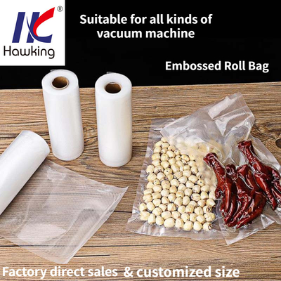 Bespoke Embossed Vacuum Pouch / Sealer Rolls Bag Manufacturing For Fresh Meat Packaging