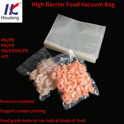 Food Grade Barrier Vacuumizing Bag Sealer Heat Seal Plastic Transparent Bag