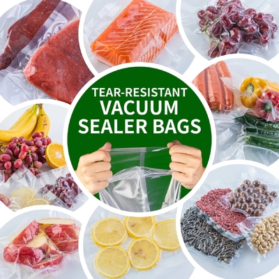 Embossed Textured Vacuum Sealer Bags Rolls With Sous Vide Cooking (Total 100 Feet)