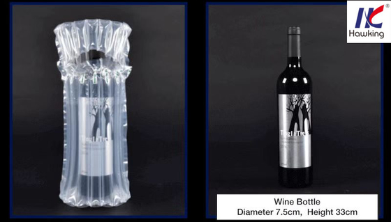 Custom Transparent Q Shaped Inflatable Air Packaging Bag Protect Wine