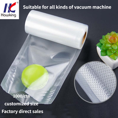 Fridge Embossed Vacuum Pack Bags / Roll Of Fresh Vegetable Package